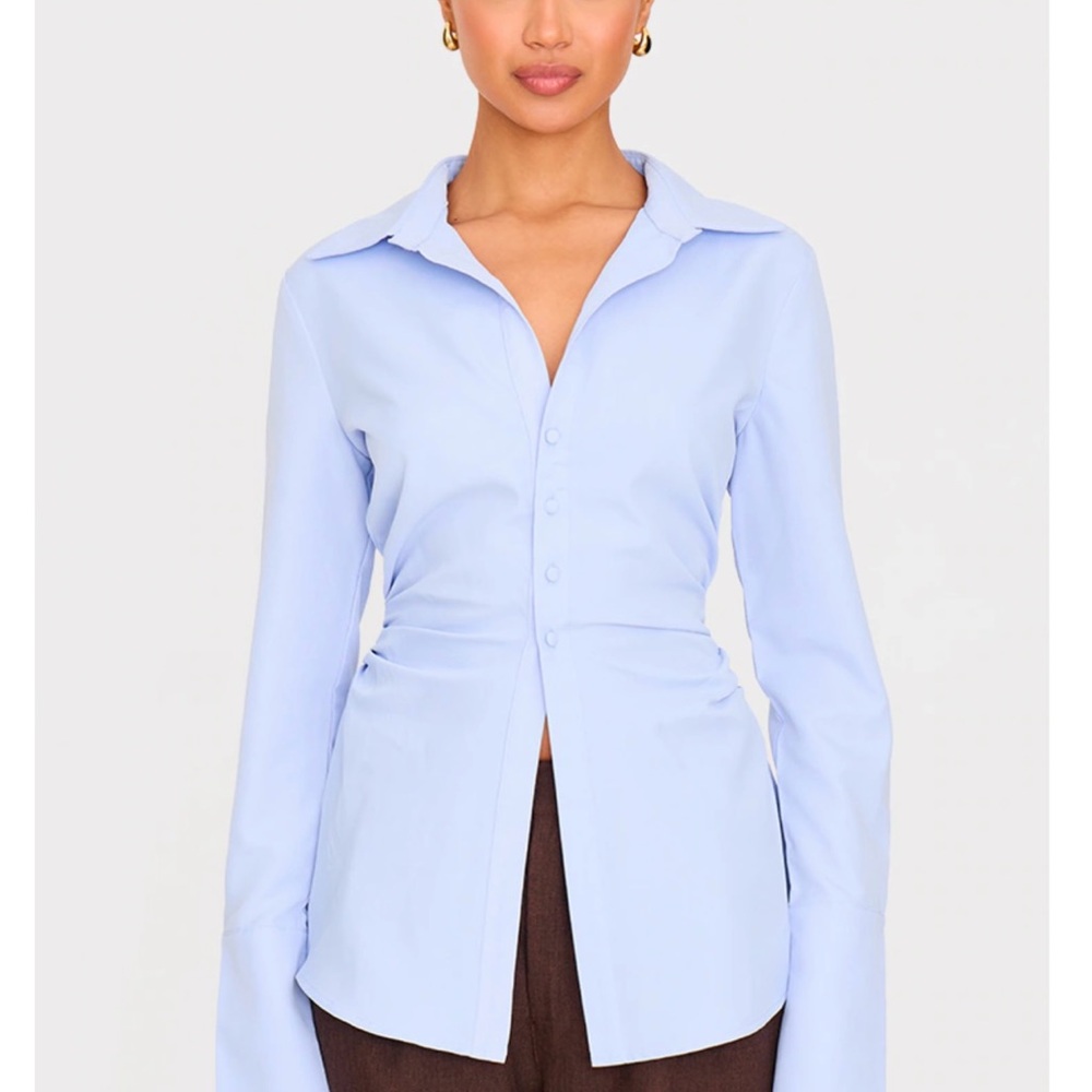 NWT PrettyLittleThing blue button up